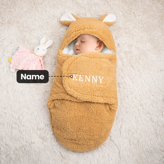 Personalisierte Bunny Baby Swaddle - warm, bequem und einfach zu bedienen